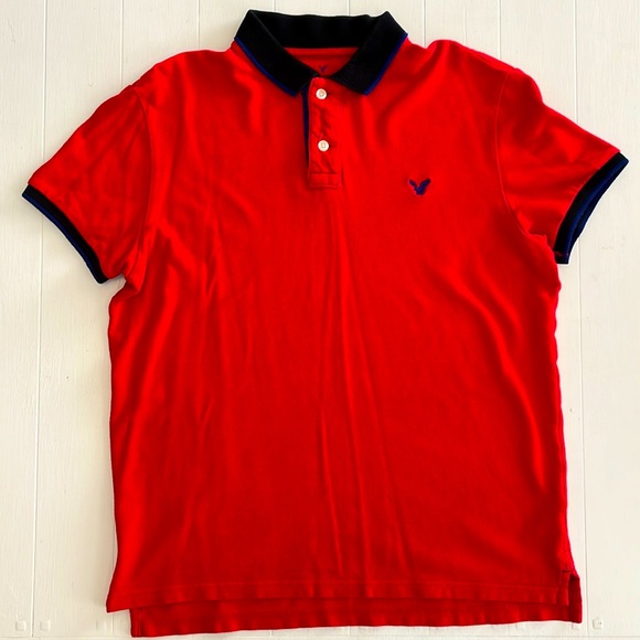 Red American Eagle Polo Style Shirt. - Picture 2 of 4